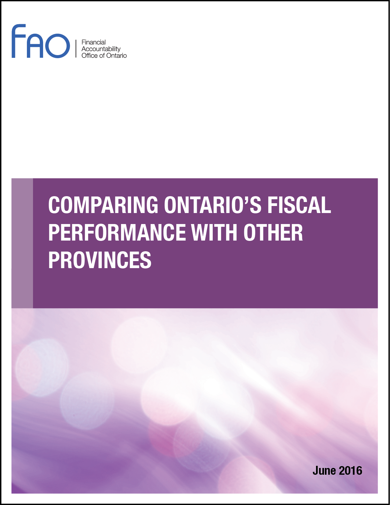 Comparing Ontario's Fiscal Performance with Other Provinces: 2014-15
